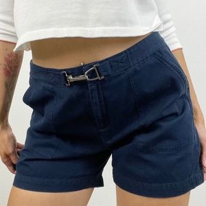 Ralph Lauren High Waisted Buckle Shorts Blue 10